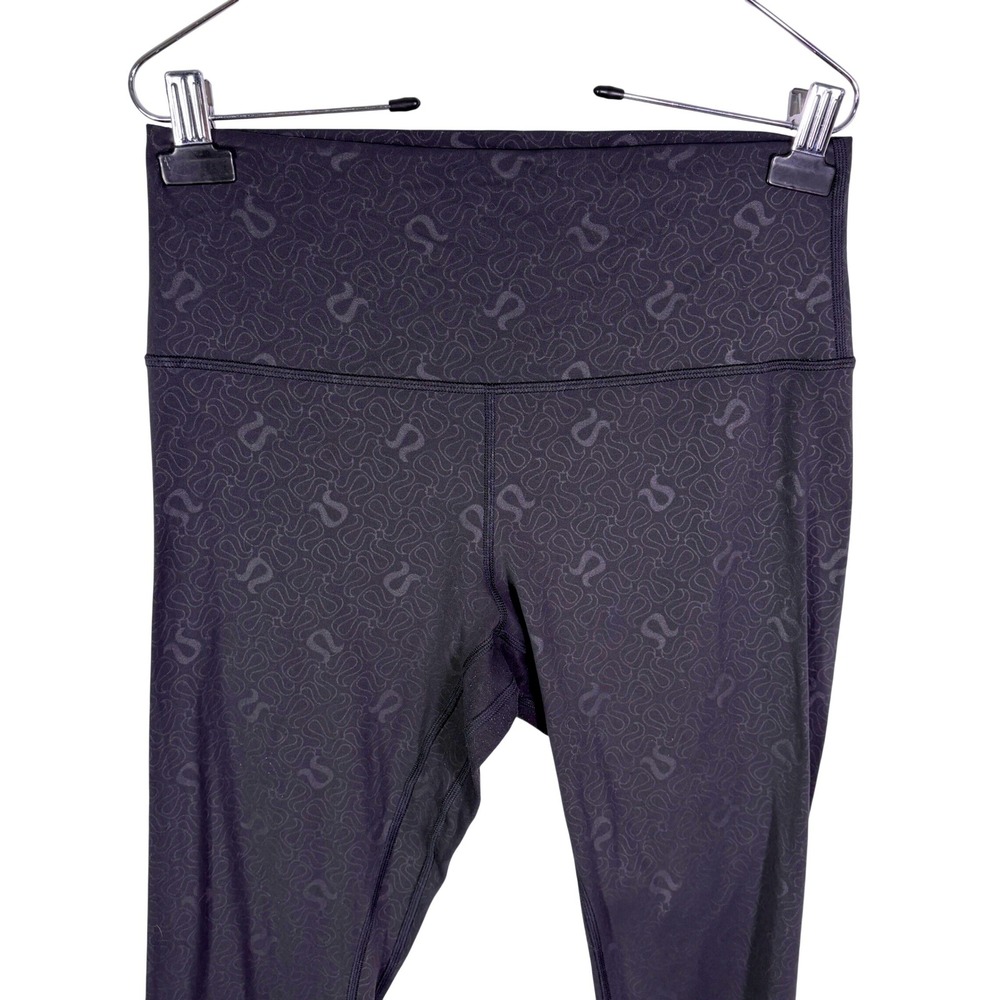 Lululemon Leggings Wunder Train High Rise Women's 10 29in Black Logo Embossed